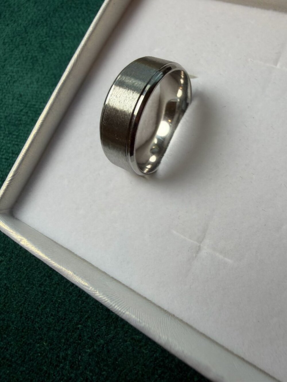 MEN's Stainless Steel Brushed Groove Band Ring Sizes 9-10